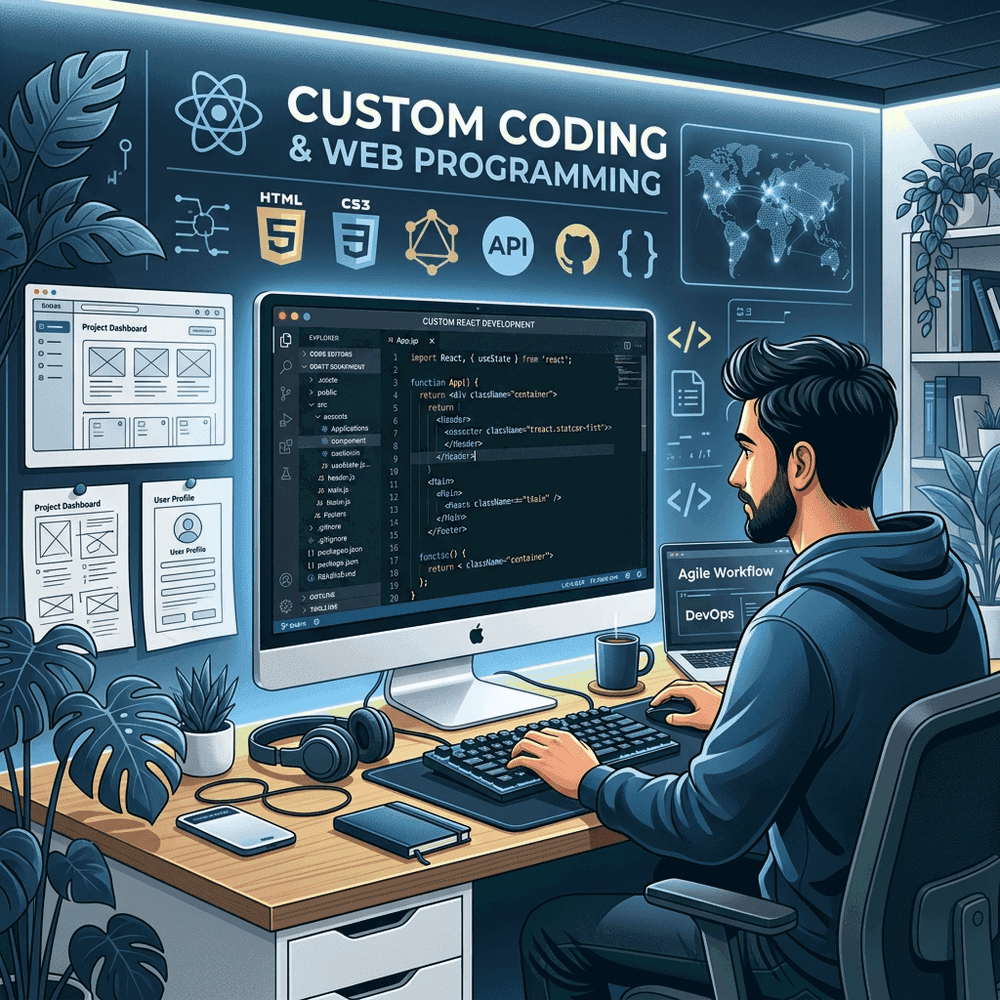 Minh họa dịch vụ thiết kế và lập trình website theo yêu cầu