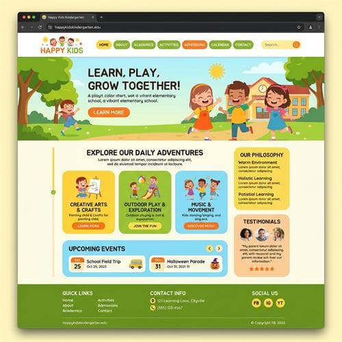 Mẫu Web Trường Mầm Non Montessori KidZone