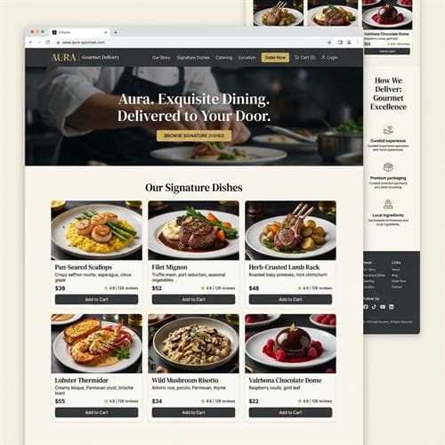 Mẫu Web Nhà Hàng Ăn Uống Gourmets
