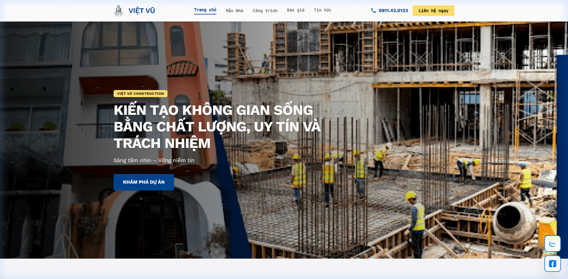 Dự Án Website Thiết Kế & Xây Dựng Việt Vũ