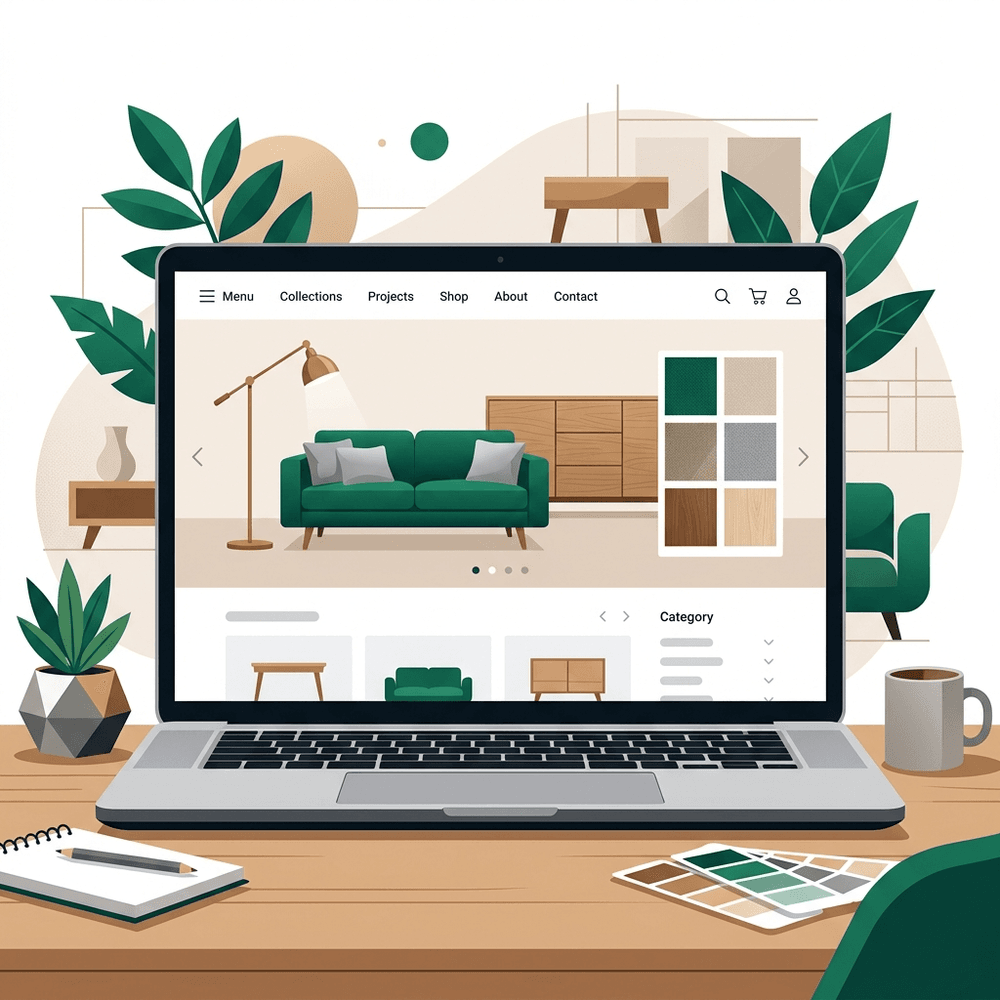 Hệ thống website nội thất chuyên nghiệp hiển thị danh mục dự án thiết kế và thi công hoàn thiện trọn gói